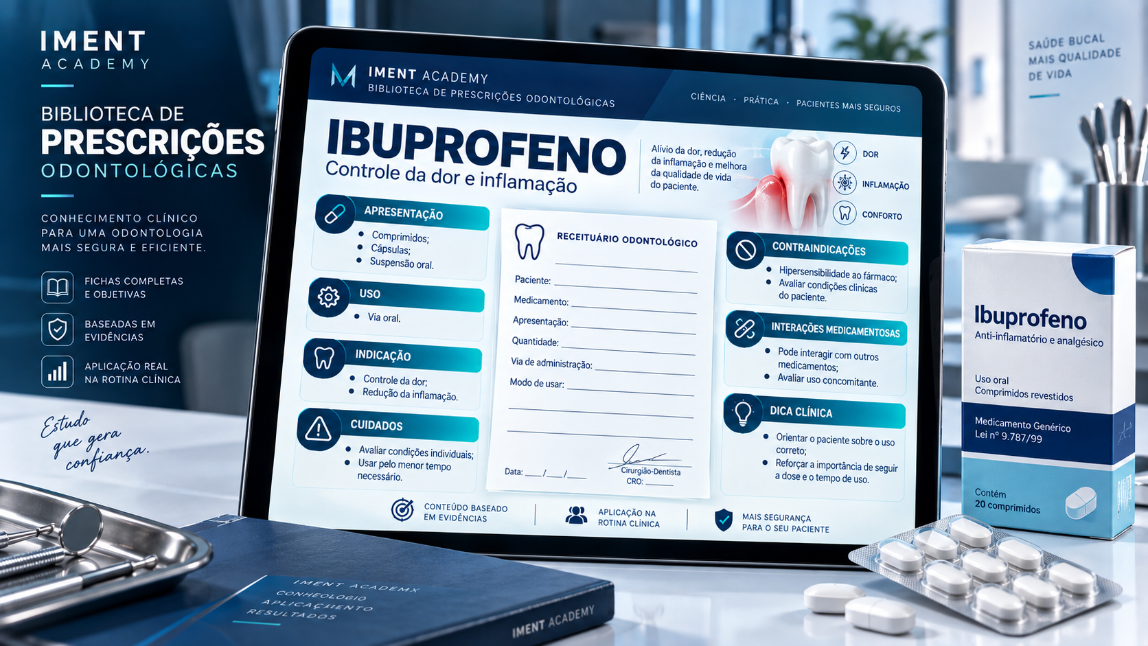 Material de prescrição odontológica sobre ibuprofeno