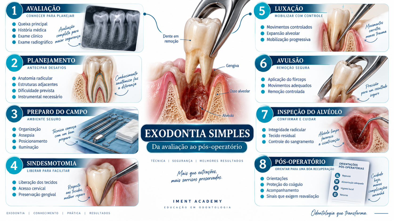 Mapa mental sobre exodontia simples