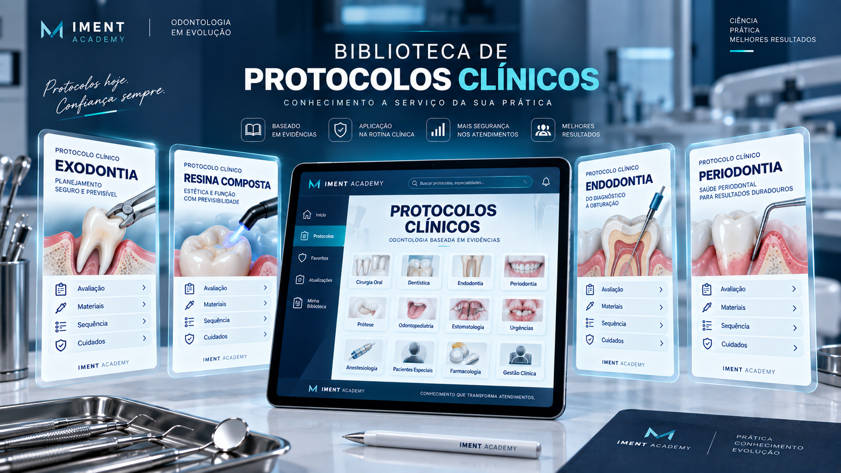 Biblioteca de protocolos clínicos da iMent Academy